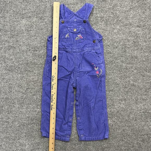 Carhartt Baby Overalls 24 Months Corduroy Floral Embroidery Snap Heart Buttons - Picture 8 of 9